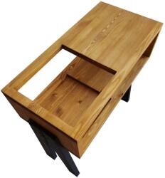 Hanah Home Record Player Stand Teak Black CPT2012-80