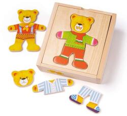 Bigjigs Toys Fa Fiú Maci Öltöztető Puzzle (BJ765) - hellojatek