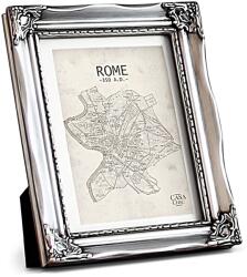 Casa Chic Regent, képkeret, téglalap alakú, 17 x 12 cm-es fotók, paszpartu, üveg, rokokó (ROCOCO-5x7-SLV) (ROCOCO-5x7-SLV) - electronic-star