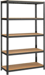 SONGMICS Polcos állvány, 175kg polconkénti teherbírással, fekete 200x120x60cm