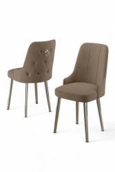 Hanah Home Chair Set (2 Pieces) Cappuccino Chrome Newa - Cappuccino, Chrome