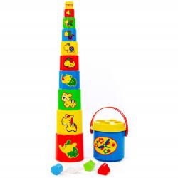 Polesie Varázs piramis toronyépítő - 16 részes (Polesie - 52605 - Wonder pyramid, 16 pcs) (52605)