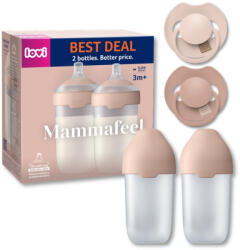 LOVI Mammafeel dupla cumisüveg szett 250 ml + PRIME cumi 6-18 hó (bőrszínű)