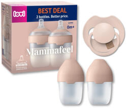 LOVI Mammafeel dupla cumisüveg szett 150 ml + PRIME cumi 0-6 hó (bőrszínű)