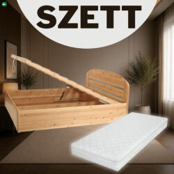  Anikó fenyő ágyneműtartós ágy 160x200 + prémium 7 zónás 160x200 matraccal