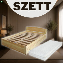  Henrik fenyő ágyneműtartós ágy 90x200 + prémium 7 zónás 90x200 matraccal