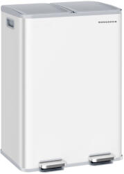 SONGMICS Szemetes kuka, 2 x 30 L, pedálos, lágyan záródó, fehér, 48 x 38 x 67 cm (LTB741W02)
