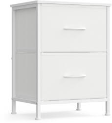 SONGMICS Éjjeliszekrény, 2 fiókkal, fém, felhő fehér, 40 x 30 x 53 cm (LGS312WH01)