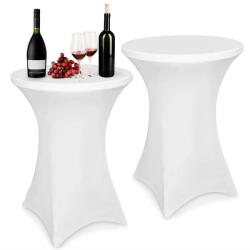 Zhufas 2 darab rugalmas bárasztal huzat spandex 80 x 110 cm fehér bistro és rendezvény asztalokra