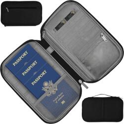 MyGadget útlevéltartó 3 személyes utazásszervező dokumentumtartóval - fekete