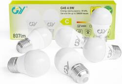 GY G45 LED izzó E27 4, 9W 4000K semleges fehér - 6 db