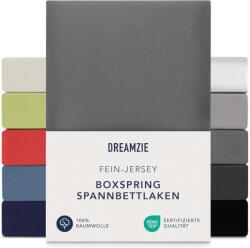 Dreamzie Premium gumis lepedő Jersey pamut, 90x200-100x200 cm - antracit