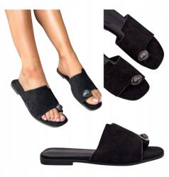 Seastar Női Bőr Flip-flop papucs Klasszikus Velúr Lapos Kényelmes Könnyű Fekete 37 (JH56 klapki letnie na co dzień 36 37 38 39 40)