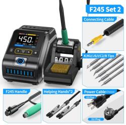 FNIRSI Statie de lipit digitala FNIRSI DWS-200 F245 H, 200W, temperatura reglabila 100-450 grade, 6 varfuri (SLD-STDG-DWS200/F245H-FNR)