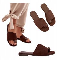 Seastar Női Bőr Flip-flop papucs Klasszikus Velúr Lapos Kényelmes Csokoládé 39 (JH56 klapki letnie na co dzień 36 37 38 39 40)