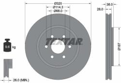 TEXTAR féktárcsa TEXTAR 92164405 for NISSAN (92164405)