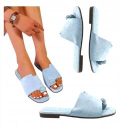 Seastar Női Bőr Flip-flop papucs Klasszikus Velúr Lapos Kényelmes Kék 41 (JH56 klapki letnie na co dzień 36 37 38 39 40)