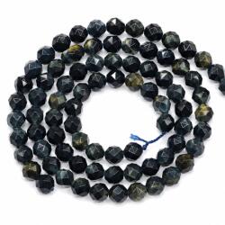  Margele Ochi de Soim Rotund Fatetat 8x8 mm Reflexii Albastre pentru Bijuterii