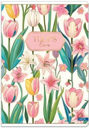 Lastva Füzet, LASTVA Tulips Love-R, A5, 52 lapos, kockás (FLTLRA552K)