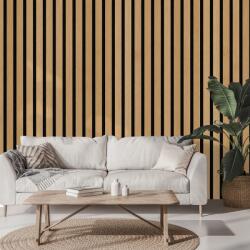 Dovido Tapet lamele din lemn moderne pe negru - 98x66