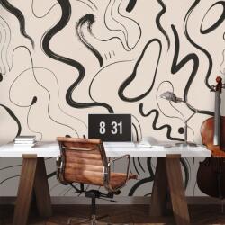 Dovido Tapet linii organice negre minimaliste - 392x264