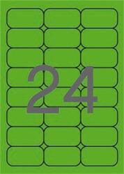APLI Etikett, 64x33, 9 mm, színes, kerekített sarkú, APLI, neon zöld, 480 etikett/csomag