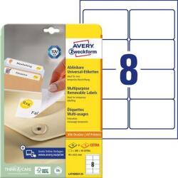 Avery-Zweckform Etikett, univerzális, eltávolítható, 96x63, 5 mm, AVERY ZWECKFORM, 240 etikett/csomag