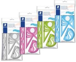 STAEDTLER Vonalzókészlet, műanyag, hajlítható, 4 darabos, STAEDTLER ˝569 PB˝, vegyes színek