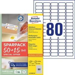 Avery-Zweckform Etikett, univerzális, eltávolítható, 35, 6x16, 9 mm, AVERY ZWECKFORM, ˝Sparpack˝, 5200 etikett/csomag
