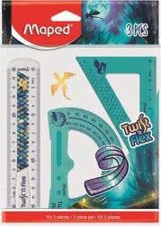 Maped Vonalzókészlet, műanyag, törhetetlen, 3 darabos, MAPED „Dragon sárkány