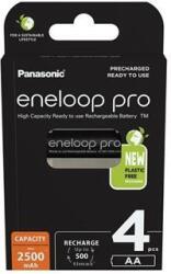 Panasonic Tölthető elem, AA ceruza, 4x2500 mAh Ni-MH, PANASONIC ˝Eneloop Pro˝