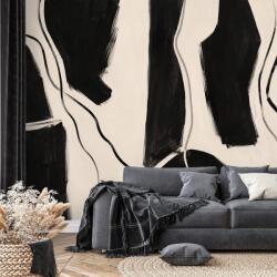 Dovido Tapet linii abstracte alb-negru - 294x270