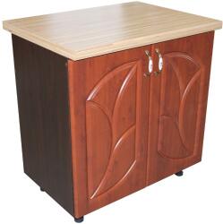 Spectral Mobila Masca pentru chiuveta cu 2 usi 80 cm Zebra, Wenge/MDF Cedru Frunza, cu blat Artar 80 x 85 x 60