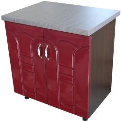 Spectral Mobila Masca pentru chiuveta cu 2 usi 80 cm Zebra, wenge/MDF Rosu Tulip, cu blat Beton, 80 x 85 x 60 cm