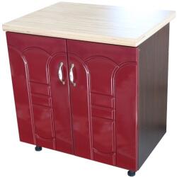 Spectral Mobila Masca pentru chiuveta cu 2 usi 80 cm Zebra, wenge/MDF Rosu Tulip, cu blat Artar, 80 x 85 x 60 cm