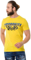 CIPO&BAXX Cipo & Baxx Divatos Férfi Póló Ct721 Yellow (ct721_yellow_s)