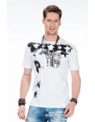 CIPO&BAXX Cipo & Baxx Divatos Fehér Póló Ct374 White (ct374white_m)