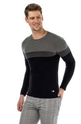 CIPO&BAXX Cipo & Baxx Divatos Férfi Kötött Pulóver Cp181 Black-grey (cp181_black-grey_l)