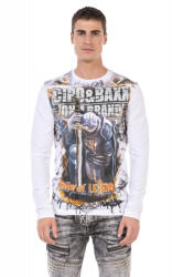 CIPO&BAXX Férfi Hosszú Ujjú Póló Cl452 White