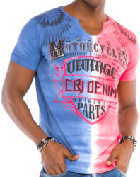 CIPO&BAXX Cipo & Baxx Divatos Férfi Póló Ct526 Pink Blue (ct526pinkblue_m)