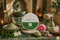 Berber Beauty GREEN CLAY ZÖLD SZÉPÍTŐ AGYAGPAKOLÁS C-, A- és E-vitaminnal