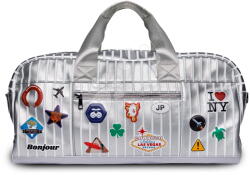 Jeune Premier Geantă de călătorie Caroline Weekend Bag Jetsetter Silver Jeune Premier design ergonomic de lux 50*25 cm (JPWB026276)