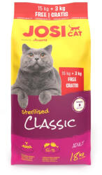 Josera JosiCat Sterilised Classic adult száraz macskaeledel 15kg+3kg