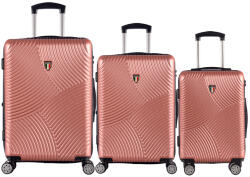 TUCCI DISEGNO Srotolare T-0277/3 ABS utazótáska készlet - rózsaszínű (RB-T-0277/3_ROSE-GOLD)