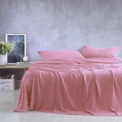 Kotonia Home Cearceaf de pat Kotonia Home, 100% bumbac, Olandina color, 220x240 cm, roz pal (001373)