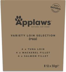 Applaws Cat Multipack 12 x 30 g, mix de gustări cu fâșii de carne fragedă și fileuri pentru pisici