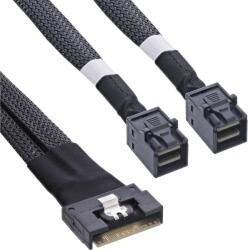 InLine Slim SAS kábel SFF-8654 8i - 2x SFF-8643 - 0, 5 m
