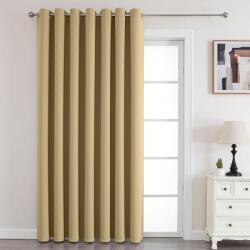 Joydeco sötétítő függöny fülekkel, hőszigetelő, bézs - 210x132 cm
