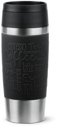 emsa N20202 Travel Mug Classic Termosz 0, 36 Liter Fekete Rozsdamentes Acél Komfort Csavaros Kupak 360° Ivónyílás Szivárgásmentes Mosogatógép (N20202)