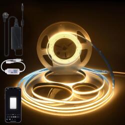 GEYUEYA Home COB WiFi LED szalag, meleg fehér 3000K - 5 m, 24V